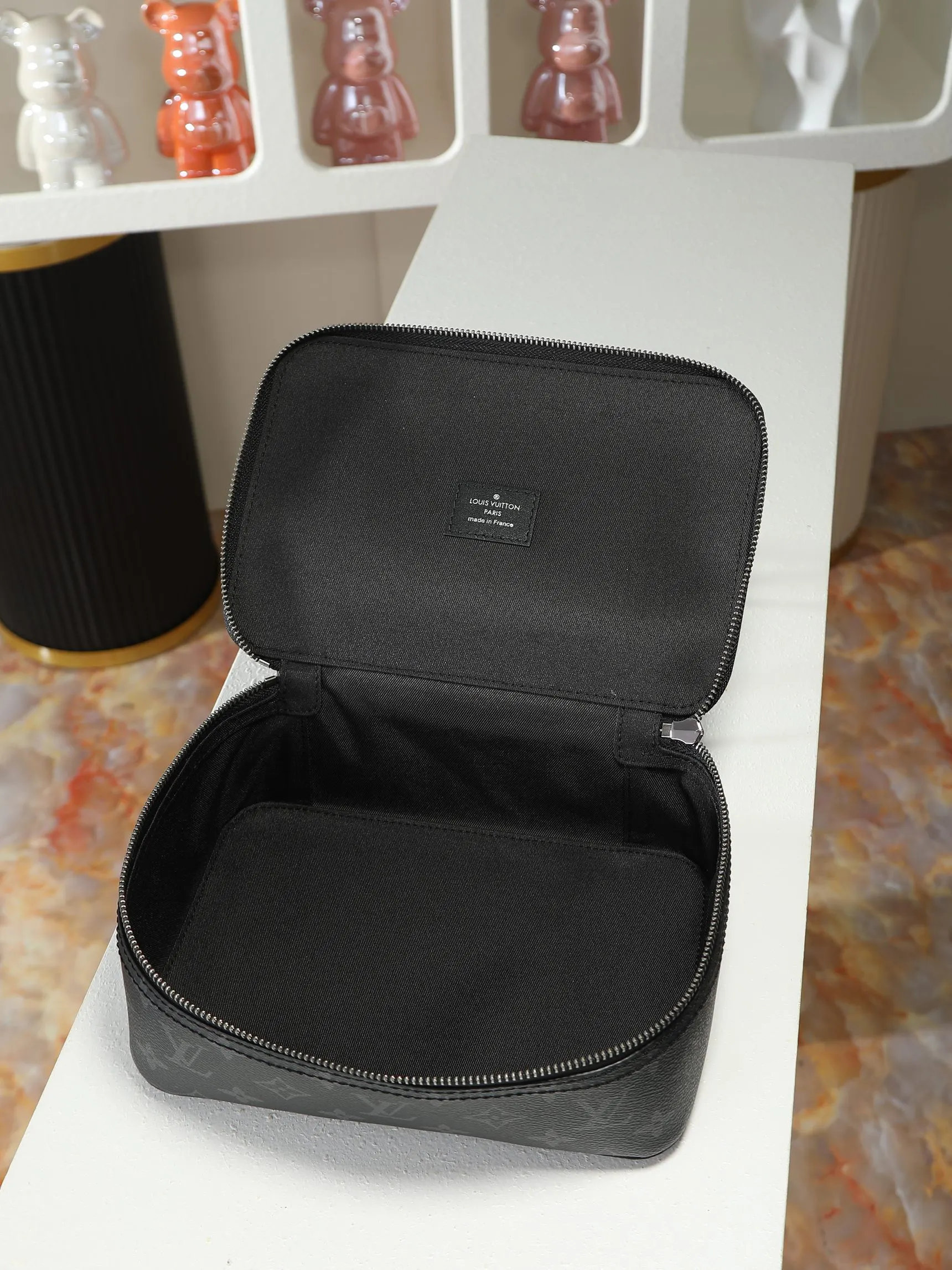 Louis Vuitton Black Suitcase Travel Lightweight Leather