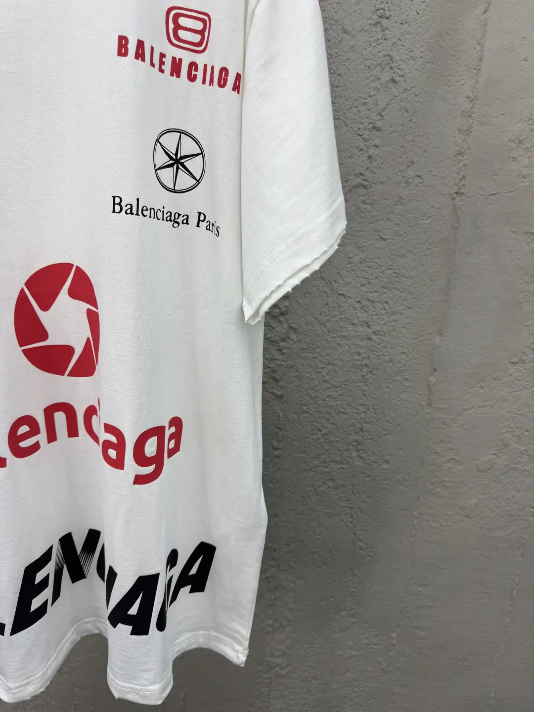Balenciaga White Logo Short Sleeve T-Shirt Street