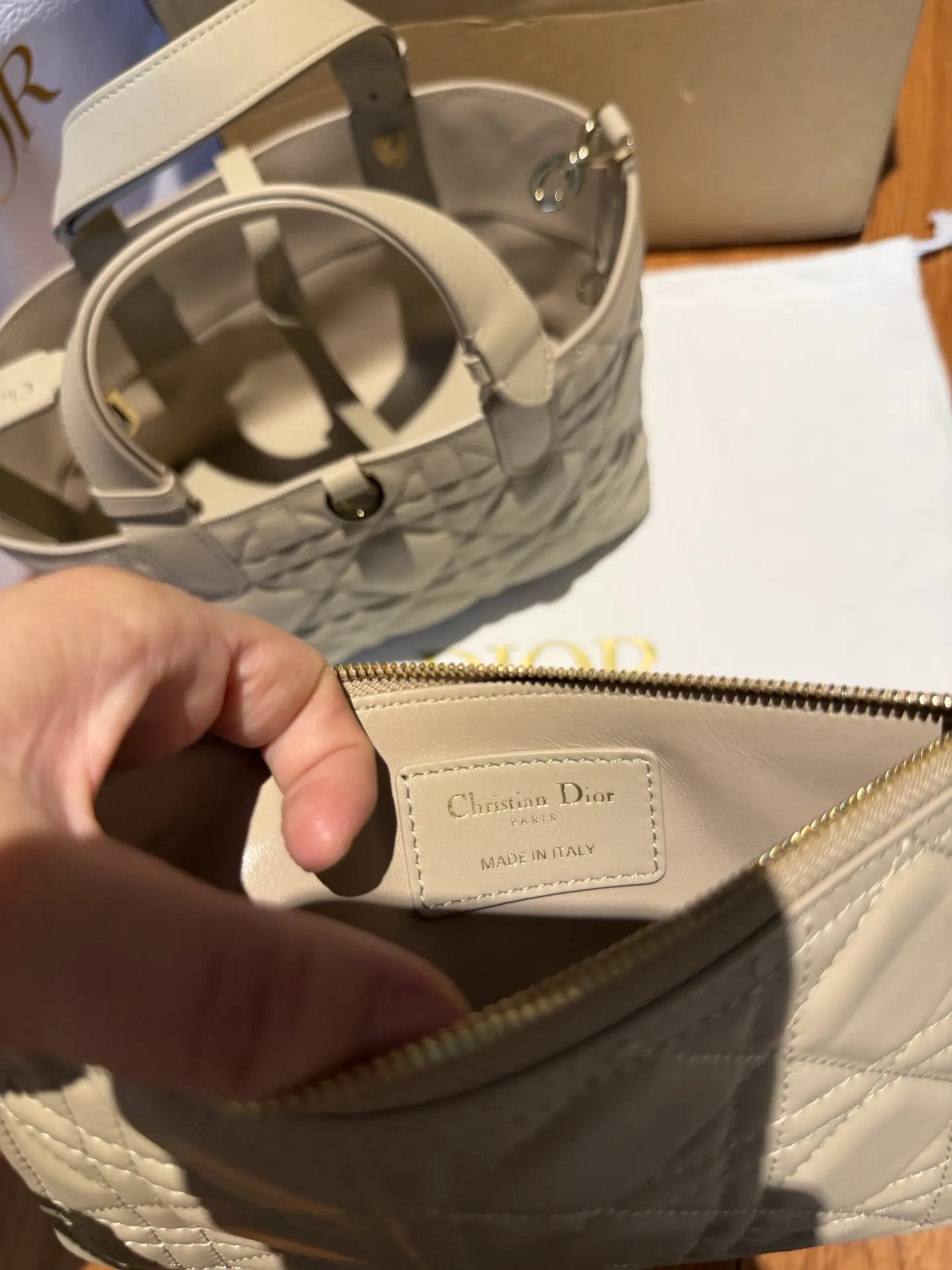 Beige Top Handle Bag Commuter