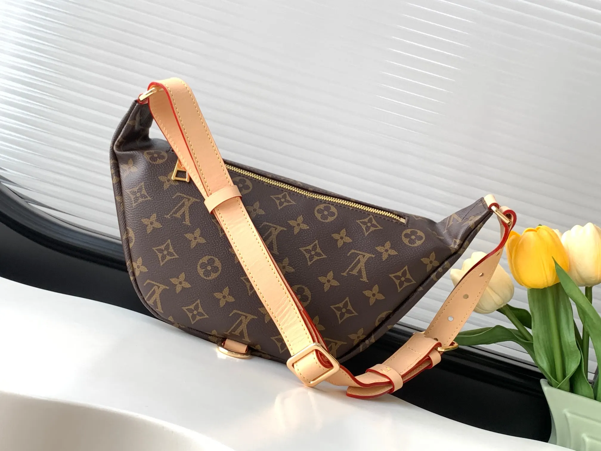 Louis Vuitton Gold Belt Bag Casual Leather