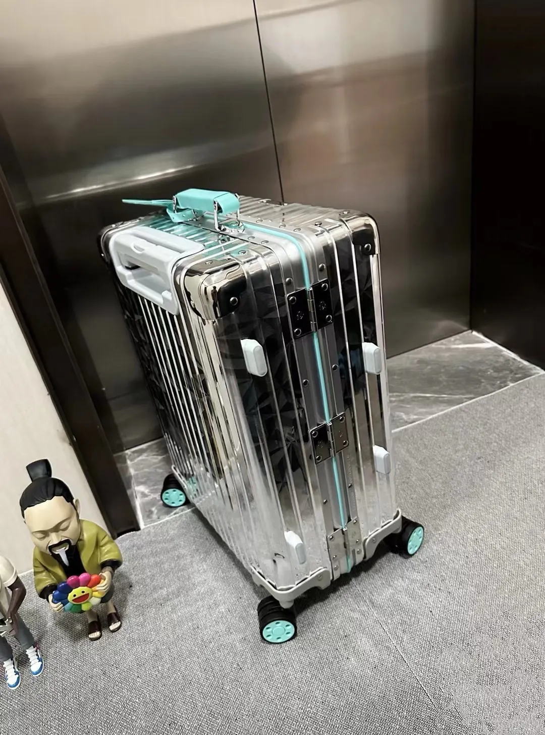 Blue Carry-On Suitcase Travel Lightweight