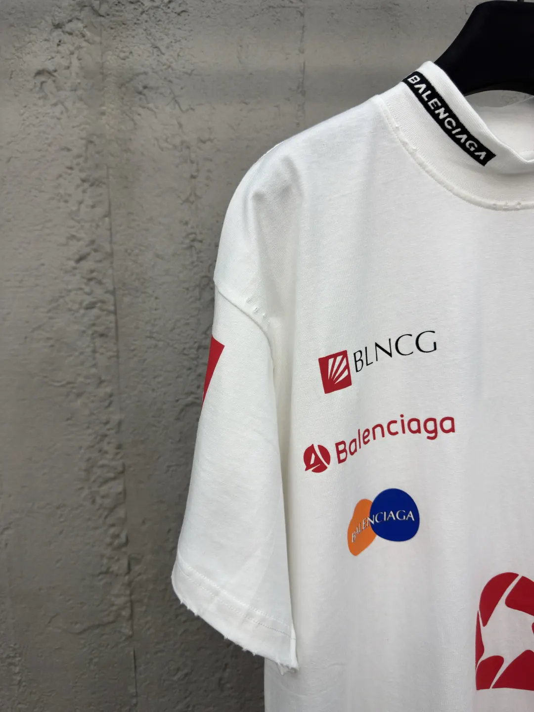 Balenciaga White Logo Short Sleeve T-Shirt Street