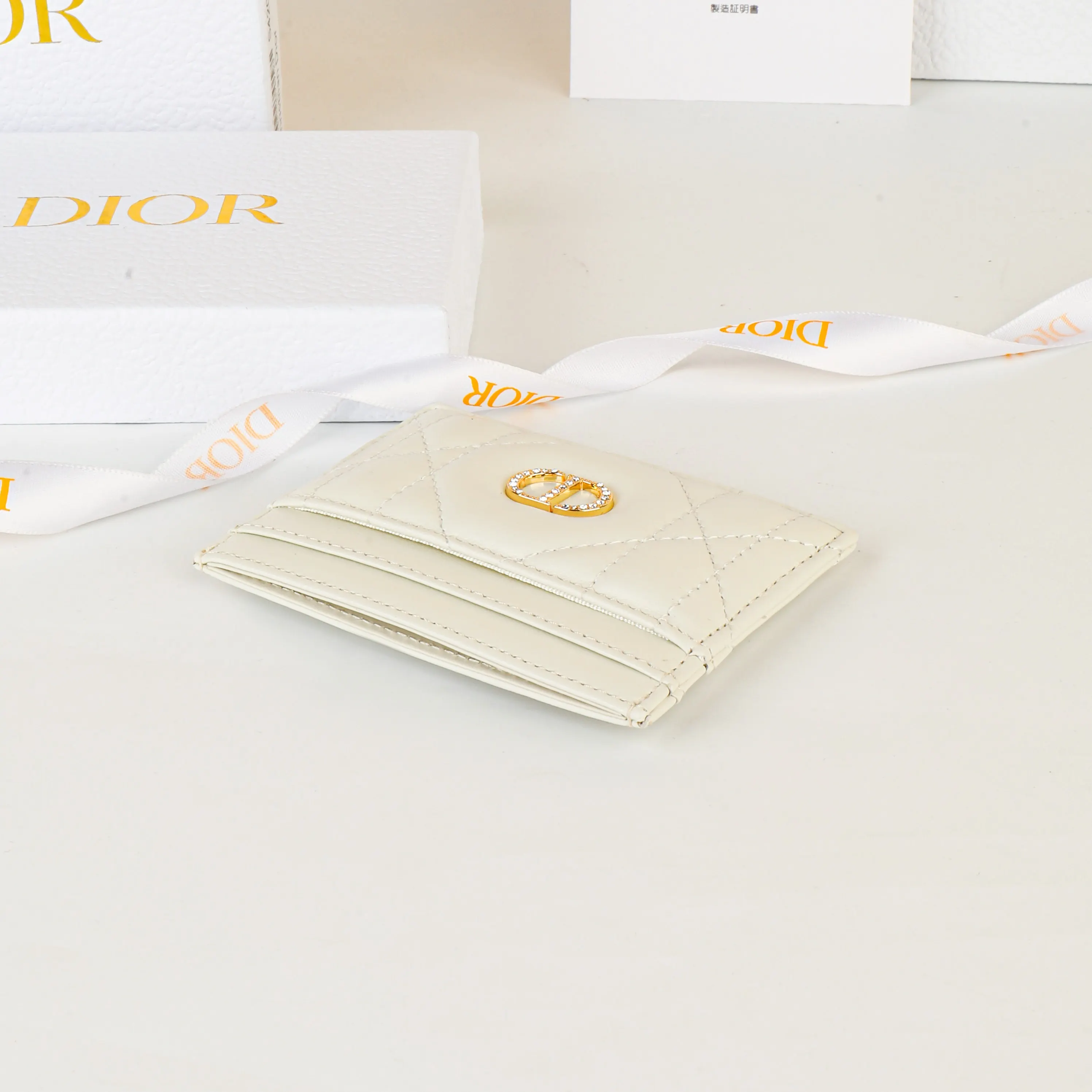 Dior Caro White Sheepskin Clip Exquisite Accessories Card Holder Image 2 Dior Caro White Sheepskin Clip Exquisite Accessories Card Holder Image 2