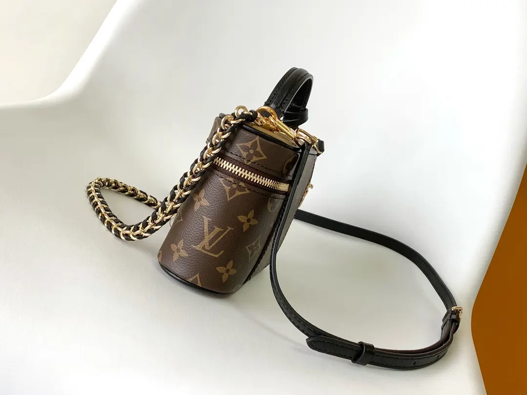 LV 老花 帆布 链条包 精致链条款