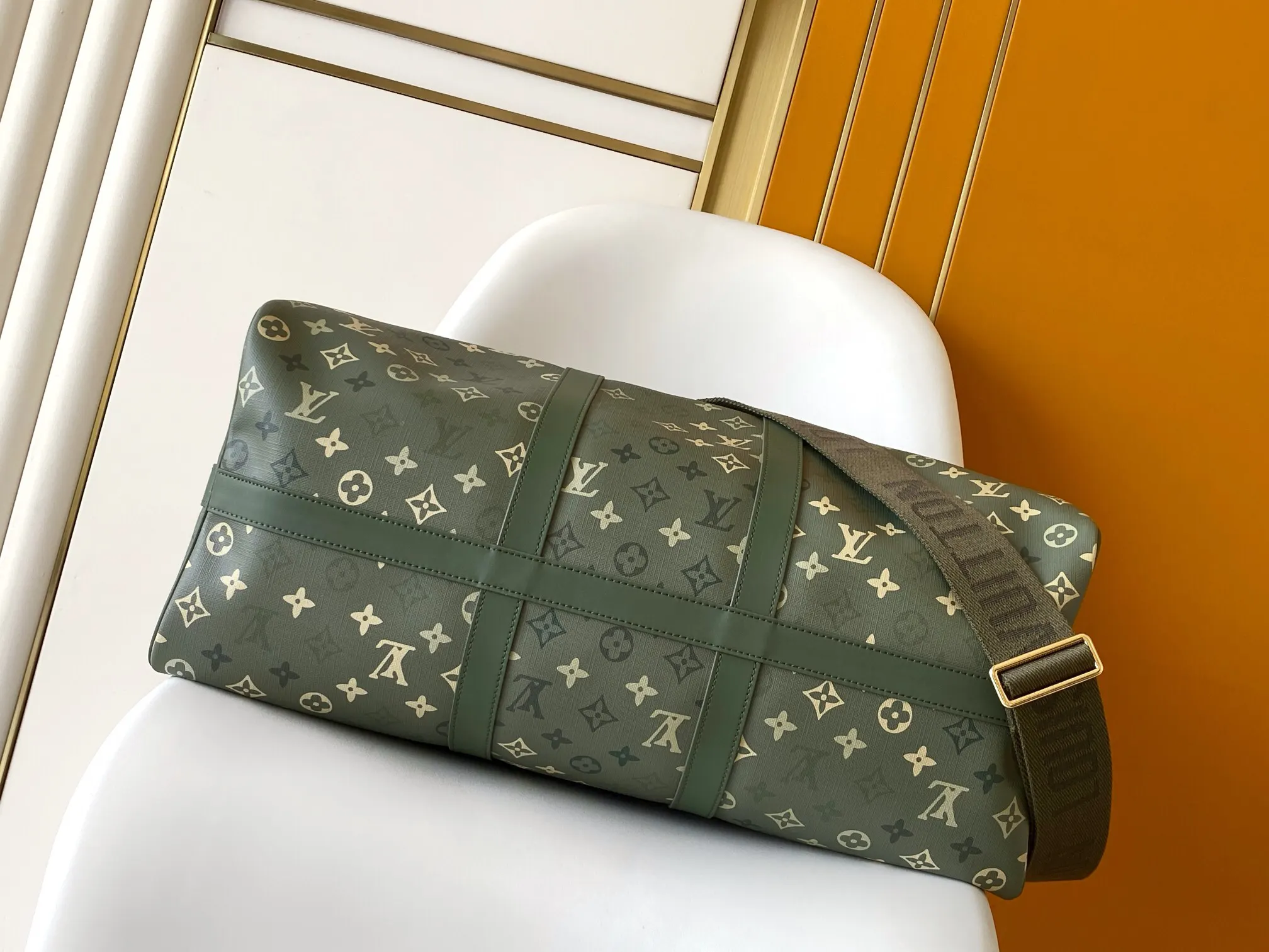 Keepall 綠色 牛皮 旅行袋 大容量旅行款