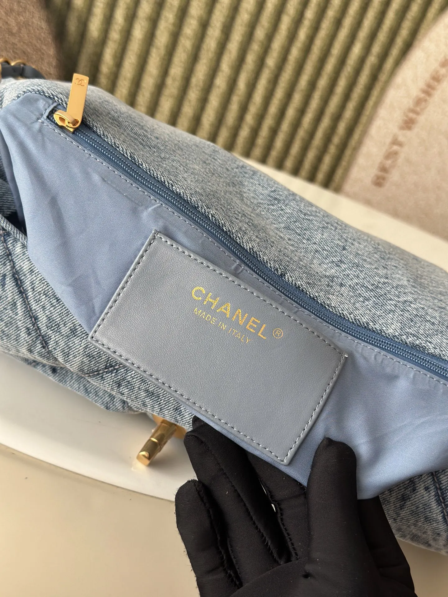 CHANEL 金色 牛仔 鏈條包 精致鏈條款