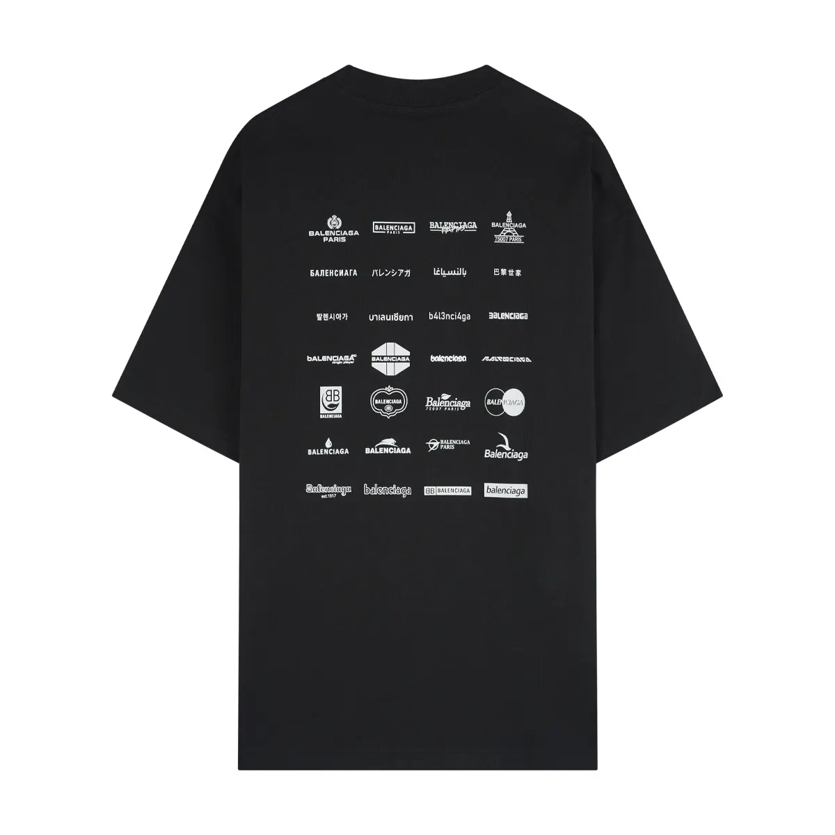 Balenciaga 黑色 Logo 印花 短袖T恤