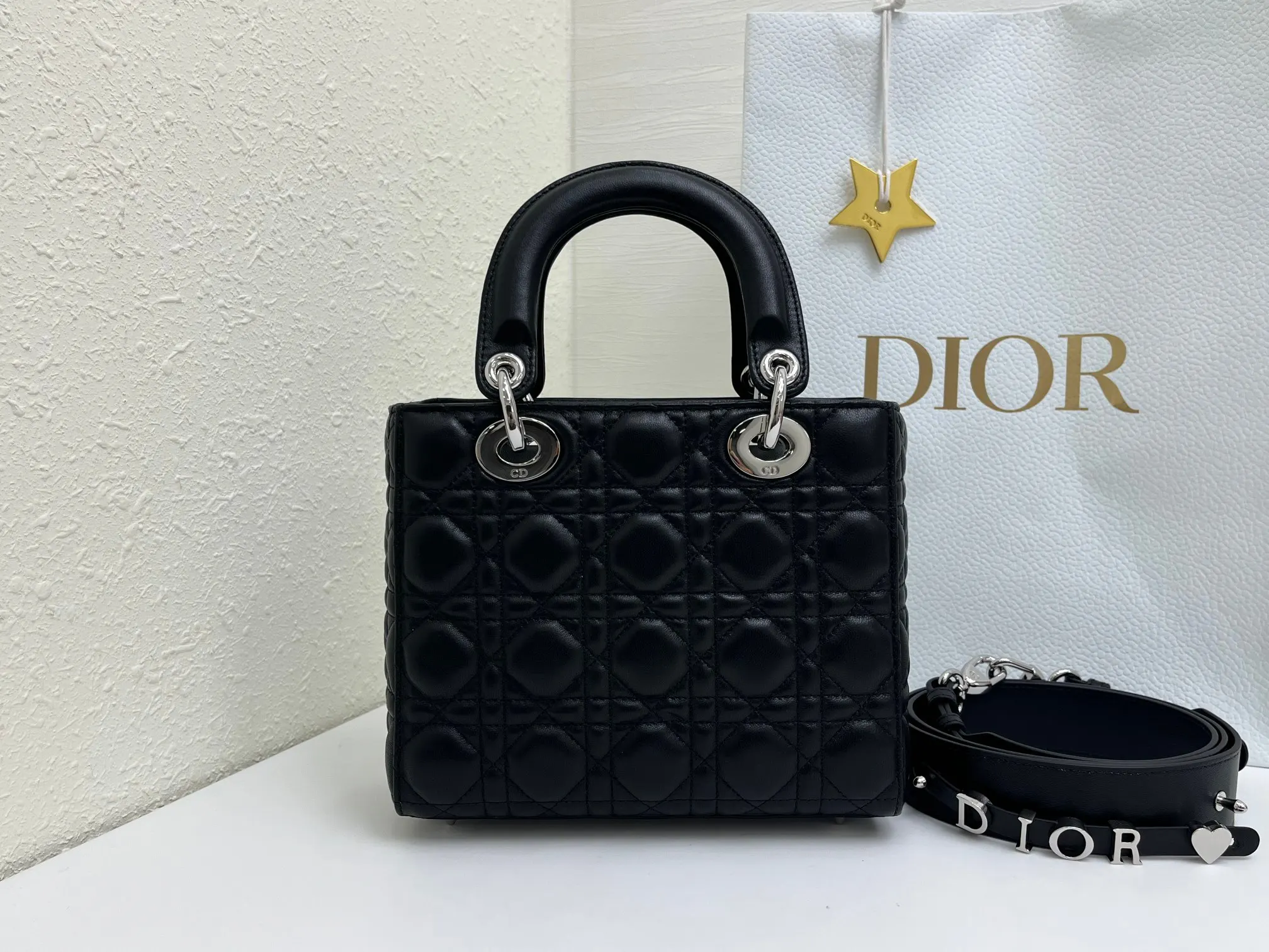 Dior My ABCDior 黑色羊皮手袋 手提斜挎