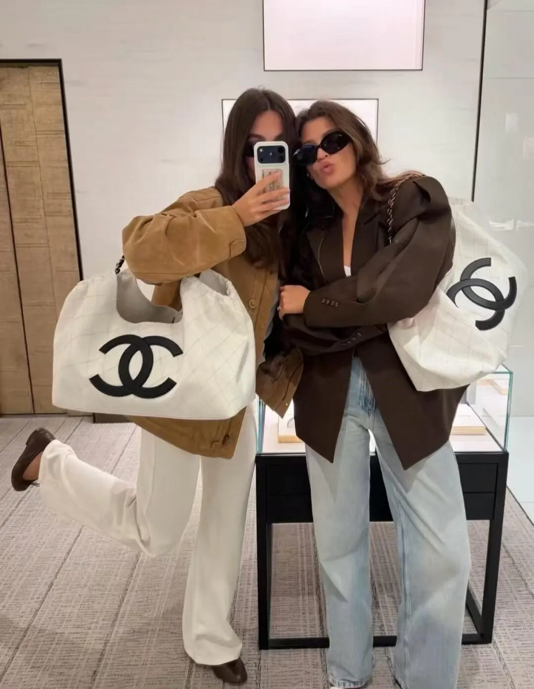 Chanel Black White Tote Bag