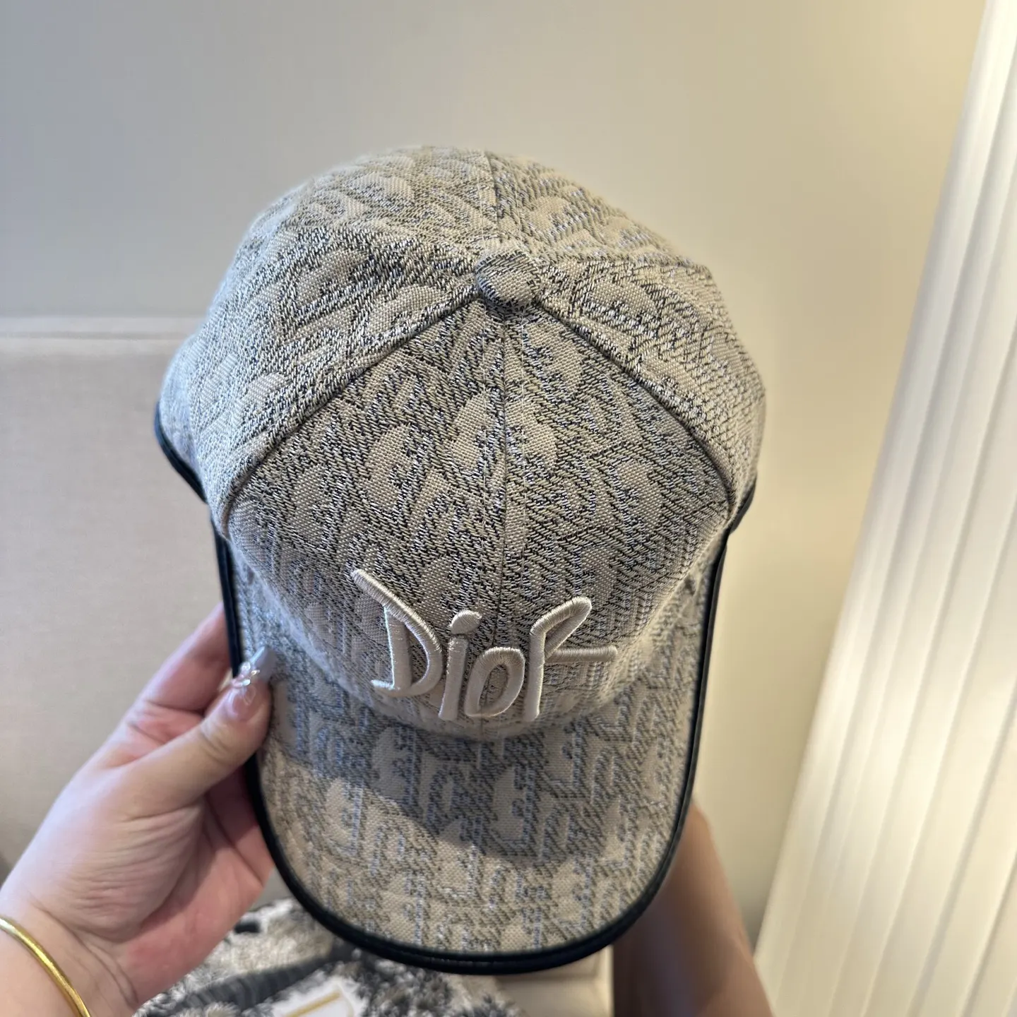 Dior Oblique 黑色/灰色 印花 拖鞋