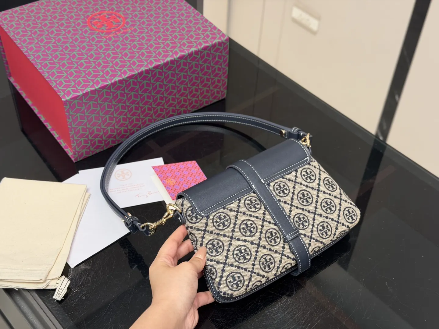 老花 Tory Burch 斜背包 腋下包 復古腋下背款
