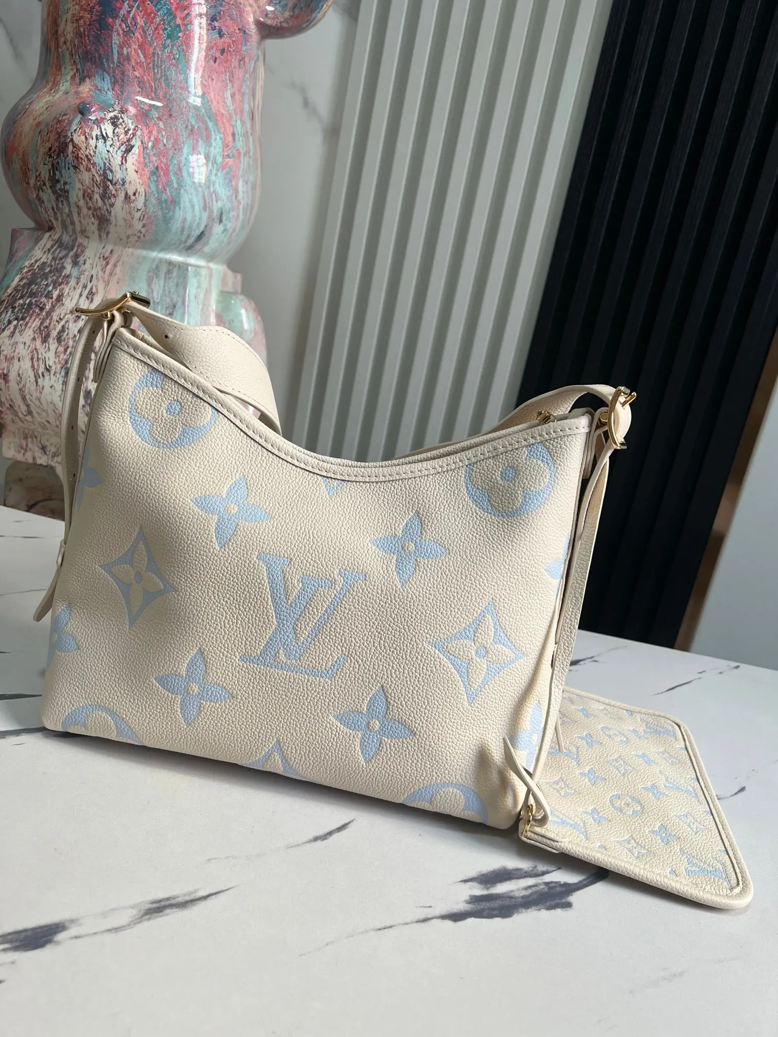 Louis Vuitton White Clutch Bag Canvas