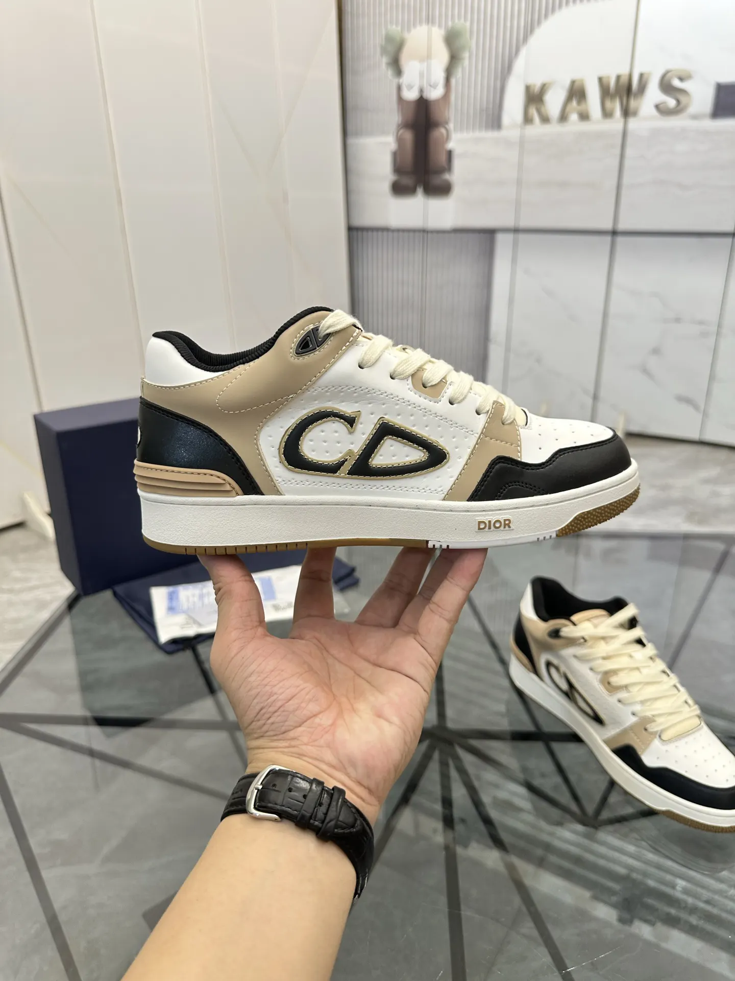 Dior B57 白色 皮革 运动鞋