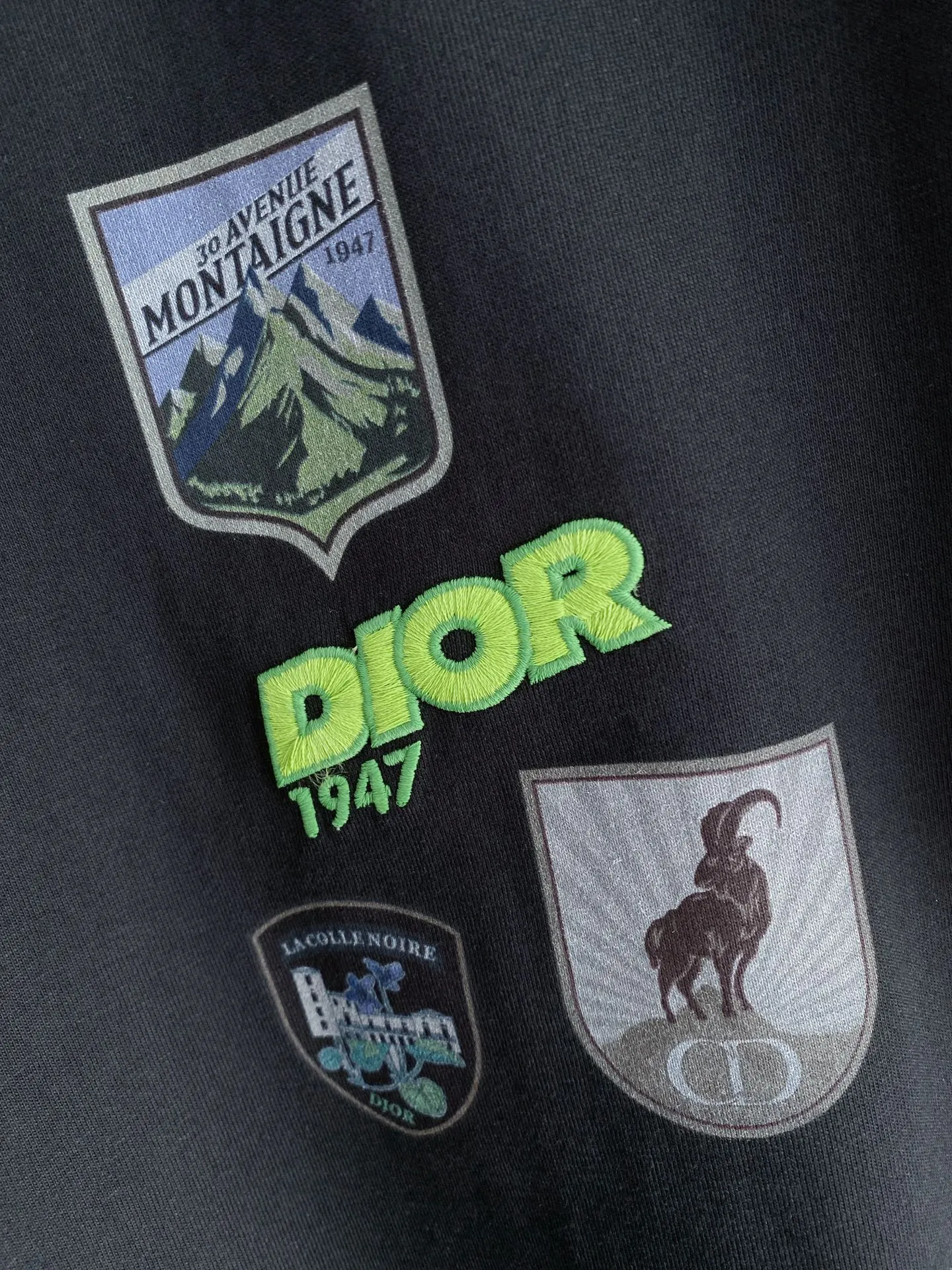 Dior 黑色绿色印花短袖T恤 休闲款