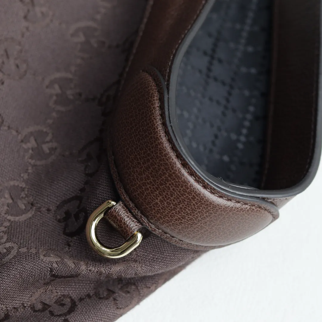 Brown Gold Clutch Bag Canvas