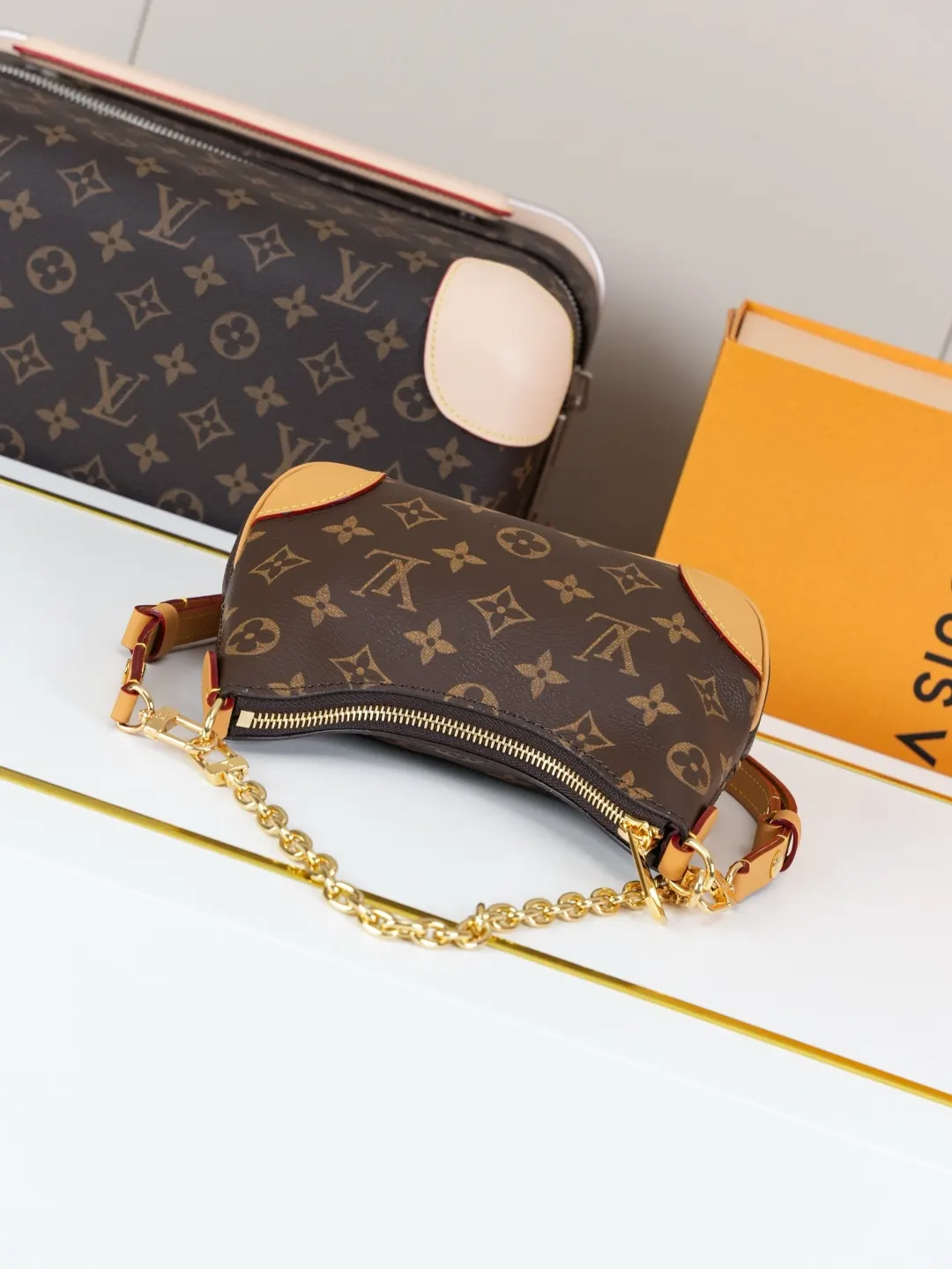 Monogram Chain Bag Leather