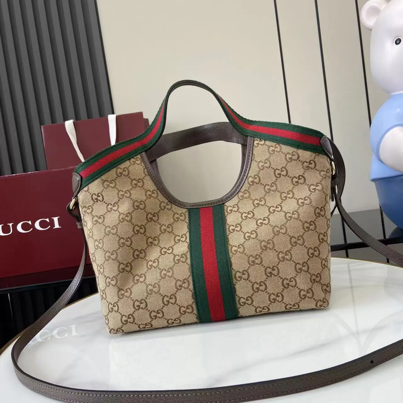 棕色 綠色 帆布 托特包 大容量托特款