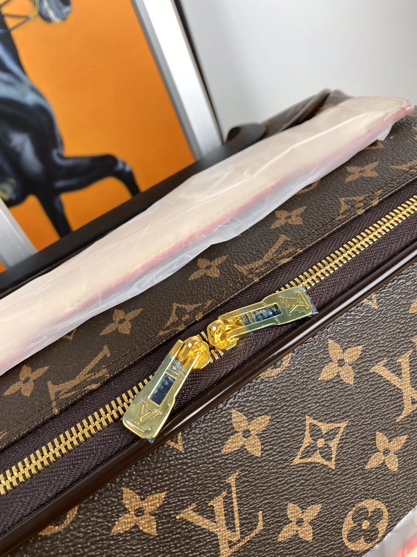 Louis Vuitton Black Monogram Suitcase Travel Lightweight Canvas