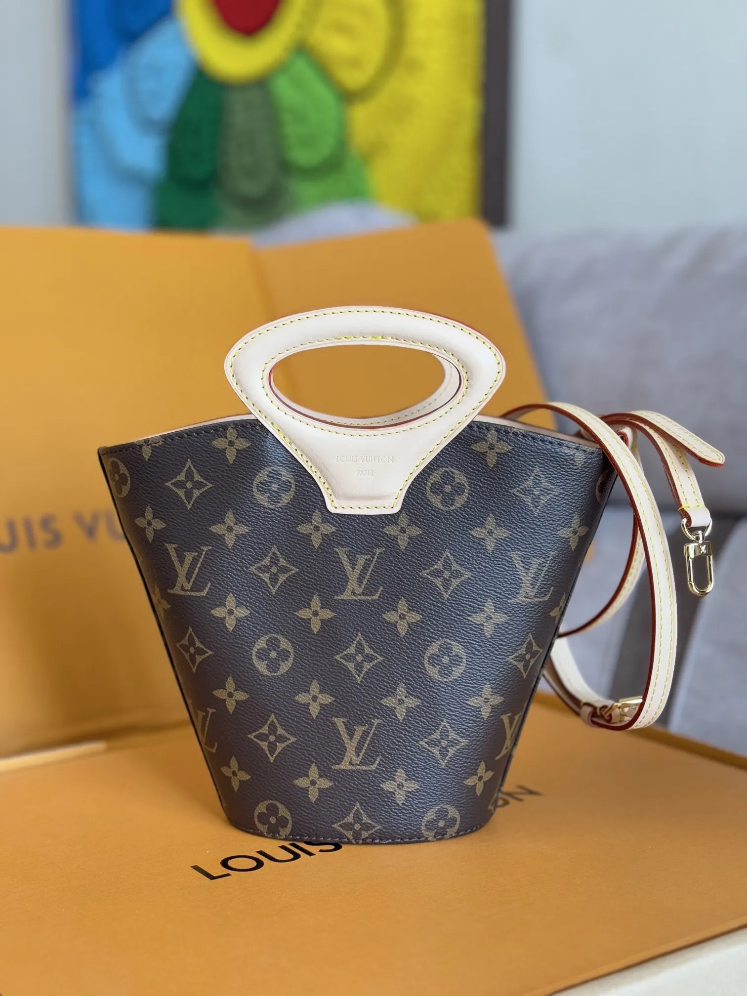 LV 老花 帆布 RIVAGE BB 手袋 水桶包 休闲水桶款