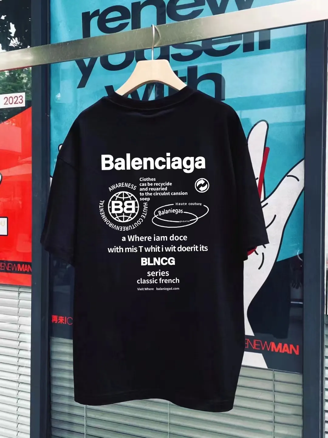Balenciaga Letter Embroidery Short Sleeve T-Shirt Street