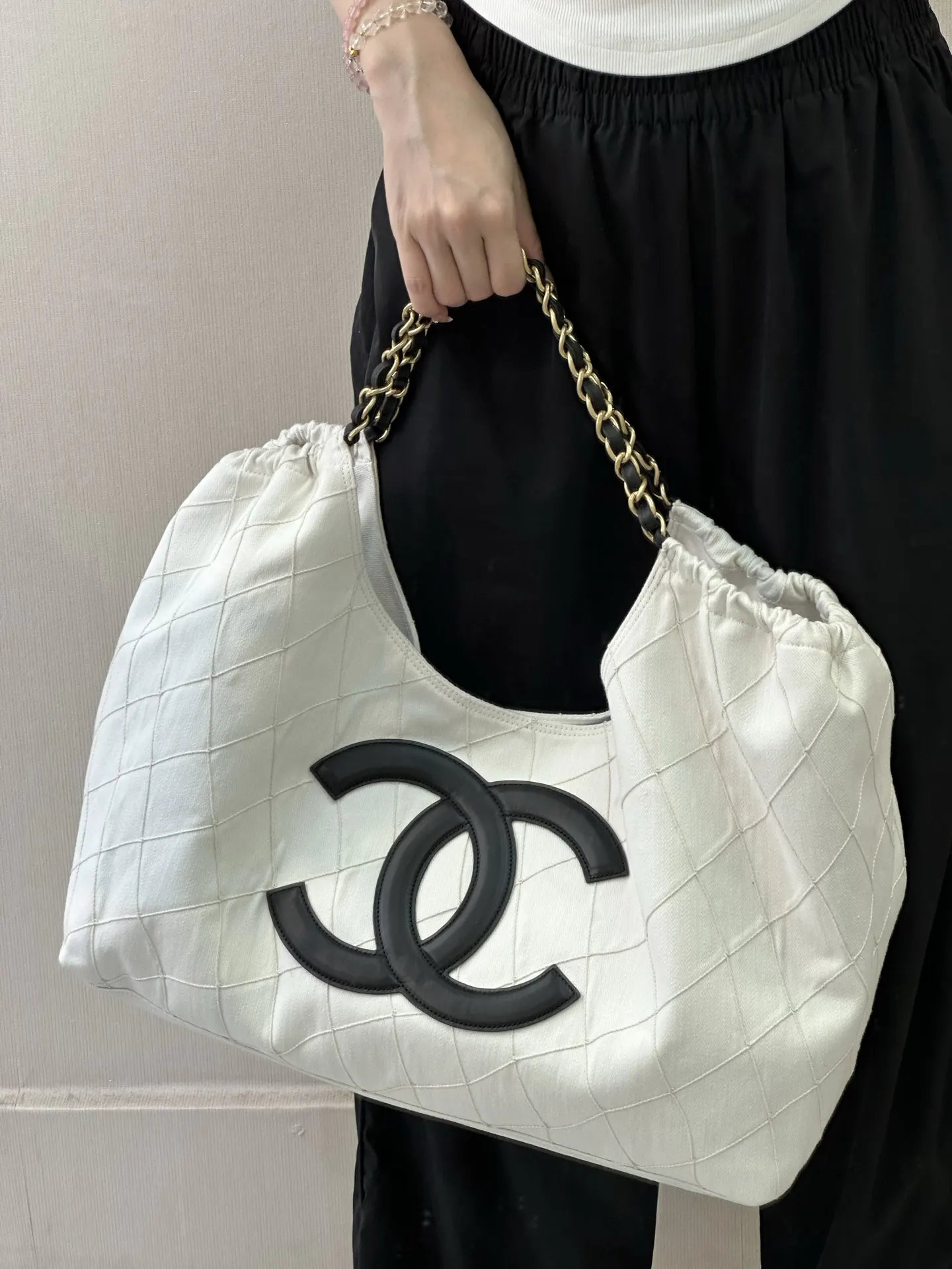 Chanel Black White Tote Bag