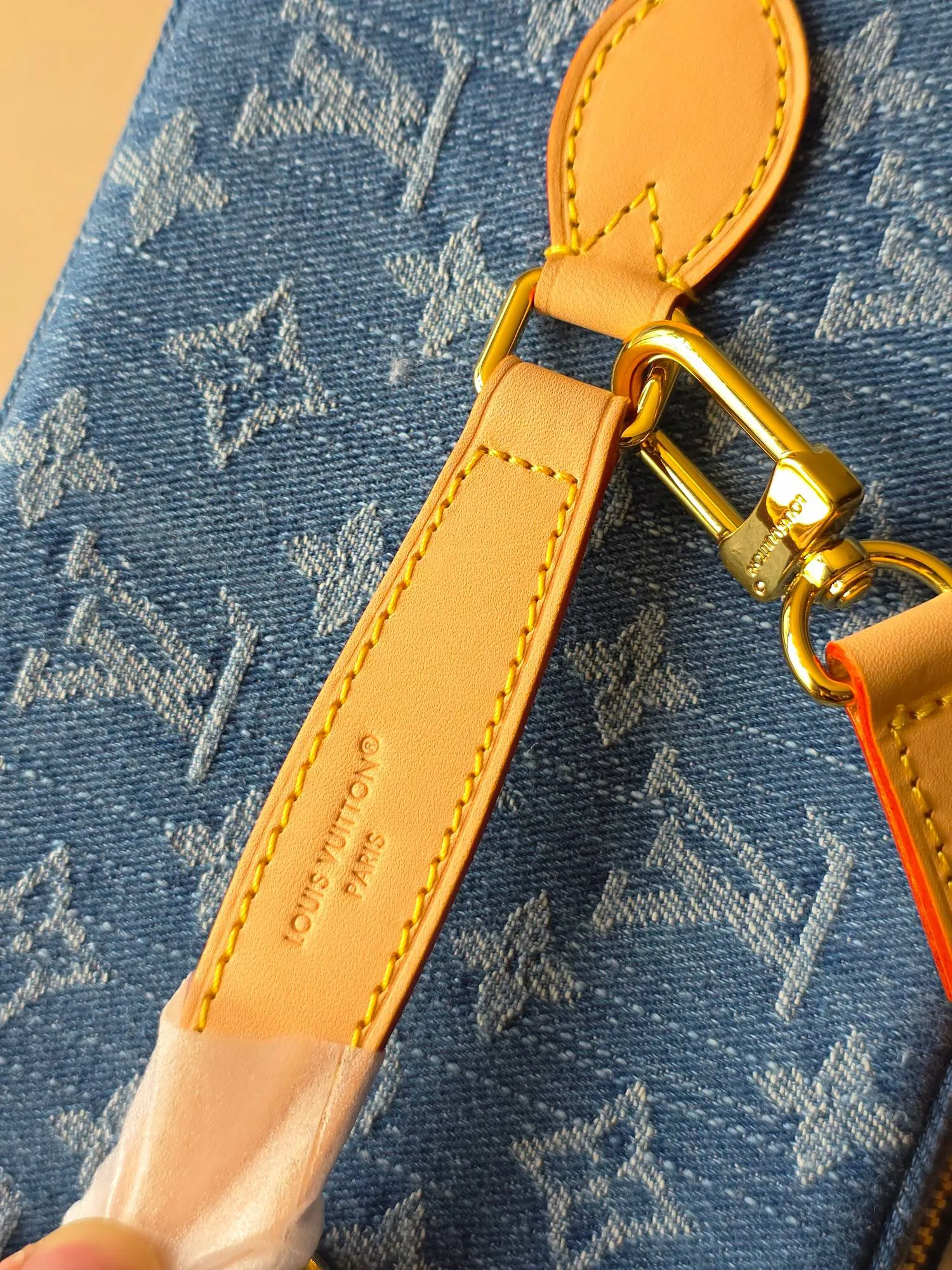 Gold Cosmetic Pouch Leather