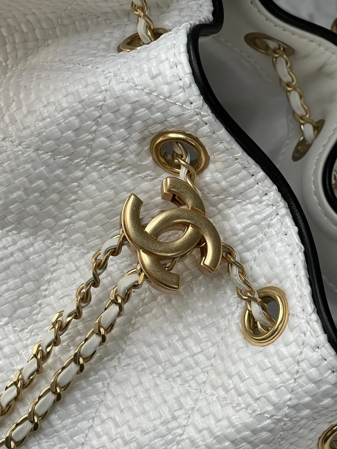 CHANEL 黑色 白色 腋下包 复古腋下背款