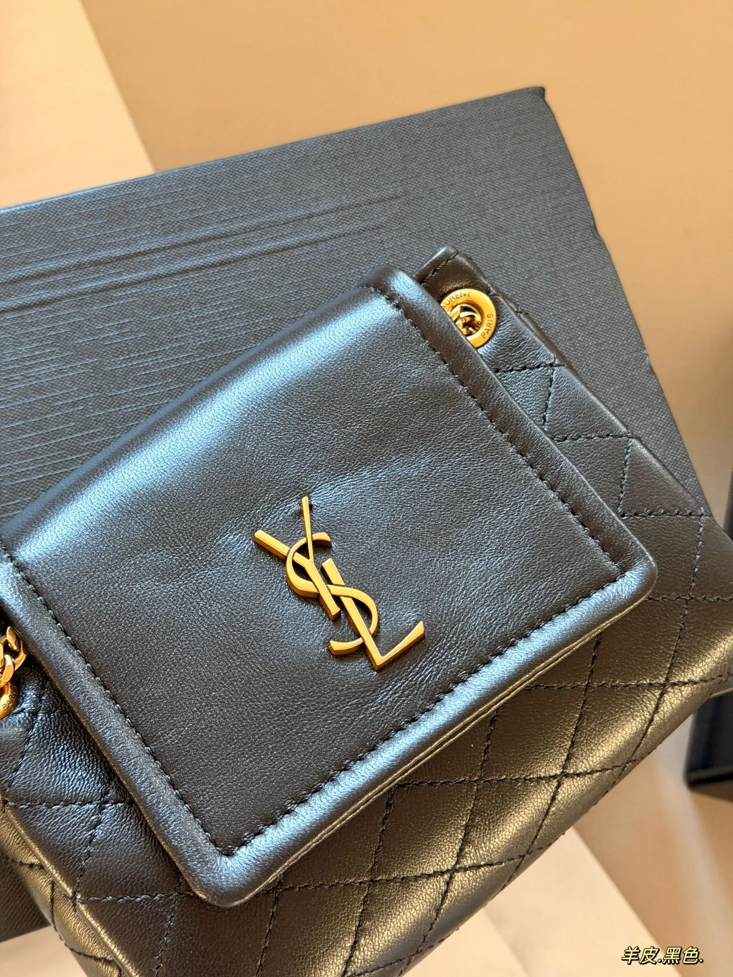 YSL 羊皮 盒 羊皮 mini 斜背包 輕便斜挎款
