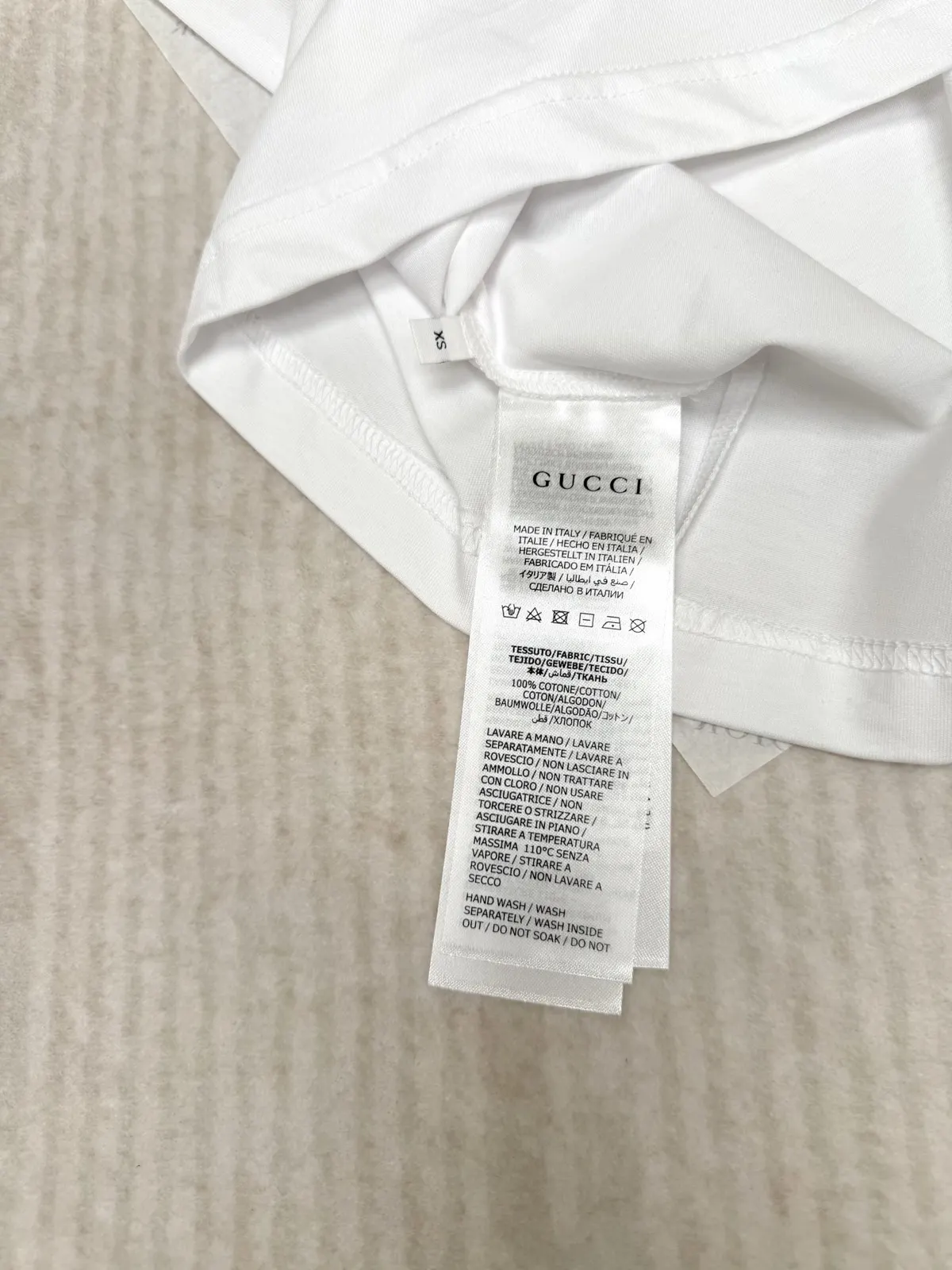 Gucci White Print Short Sleeve T-Shirt