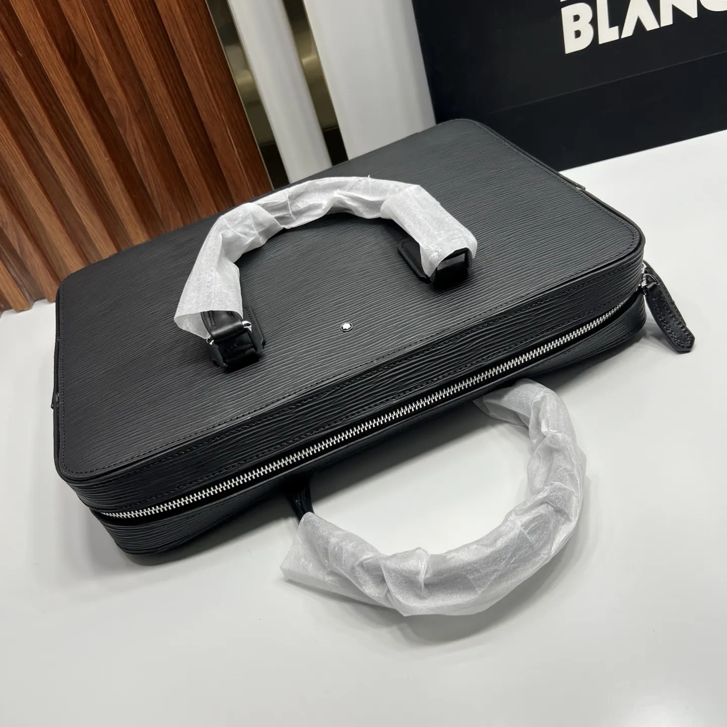 Black Briefcase Business Commuter Leather
