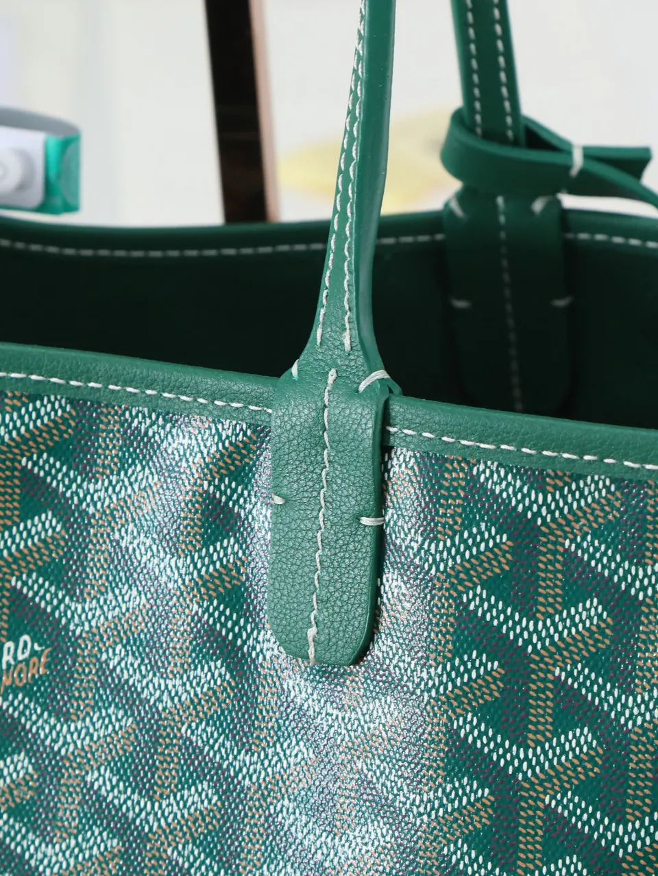 Goyard Green Hobo Shoulder Bag Vintage Canvas