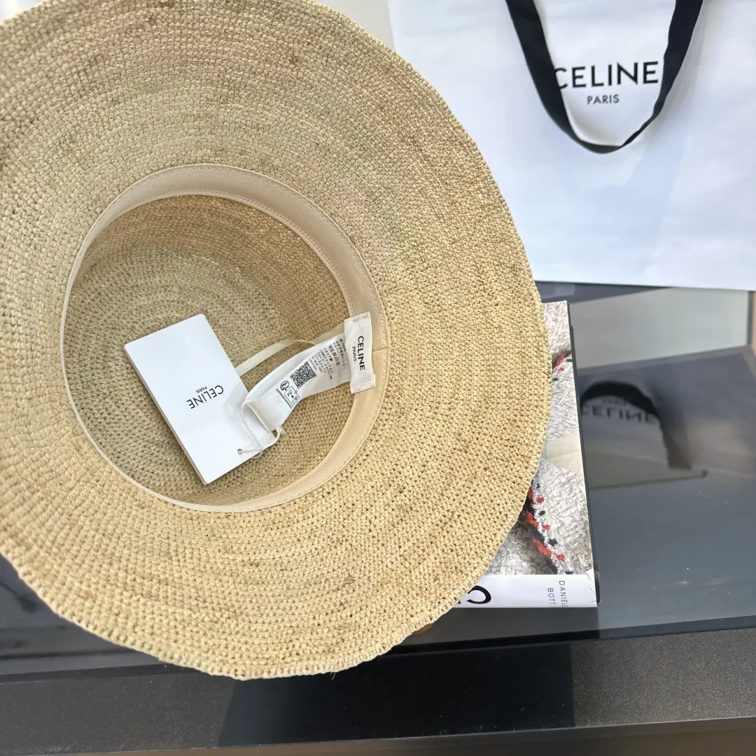 Celine 黑色 白色 咖色 遮阳 遮阳帽 度假遮阳款