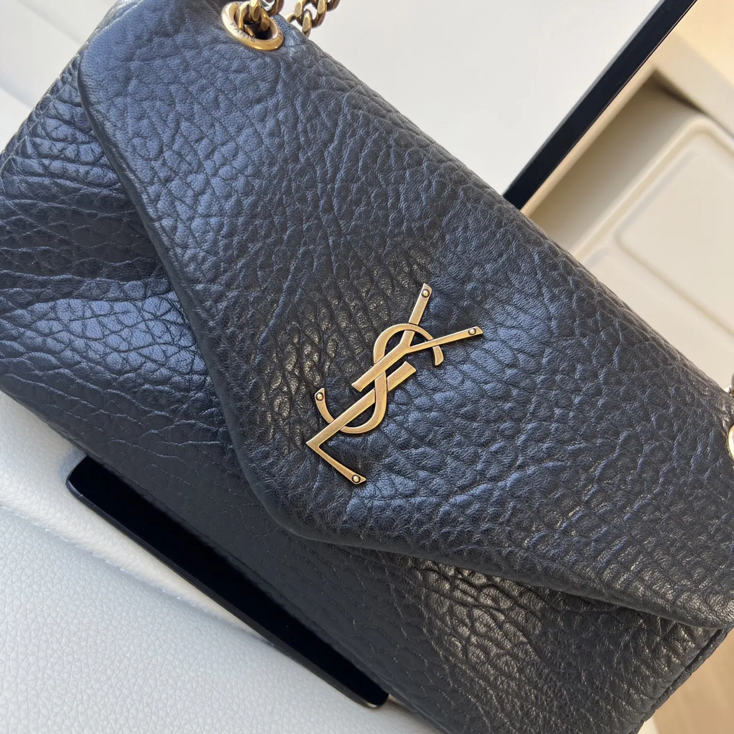 YSL 羊皮 CALYPSO羊皮革手袋 链条包 精致链条款