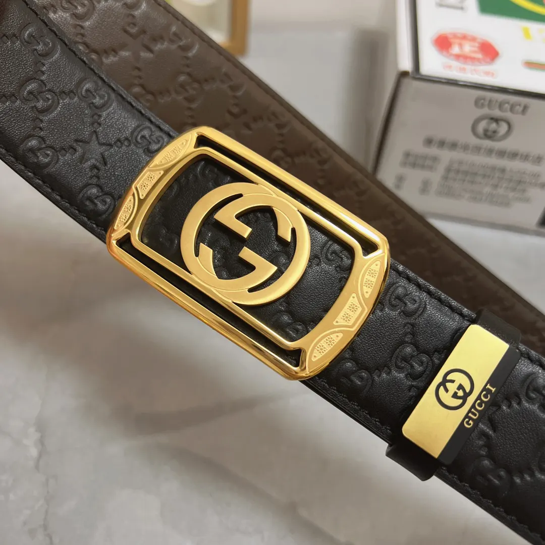 Gucci Double G 雙G扣牛皮腰帶