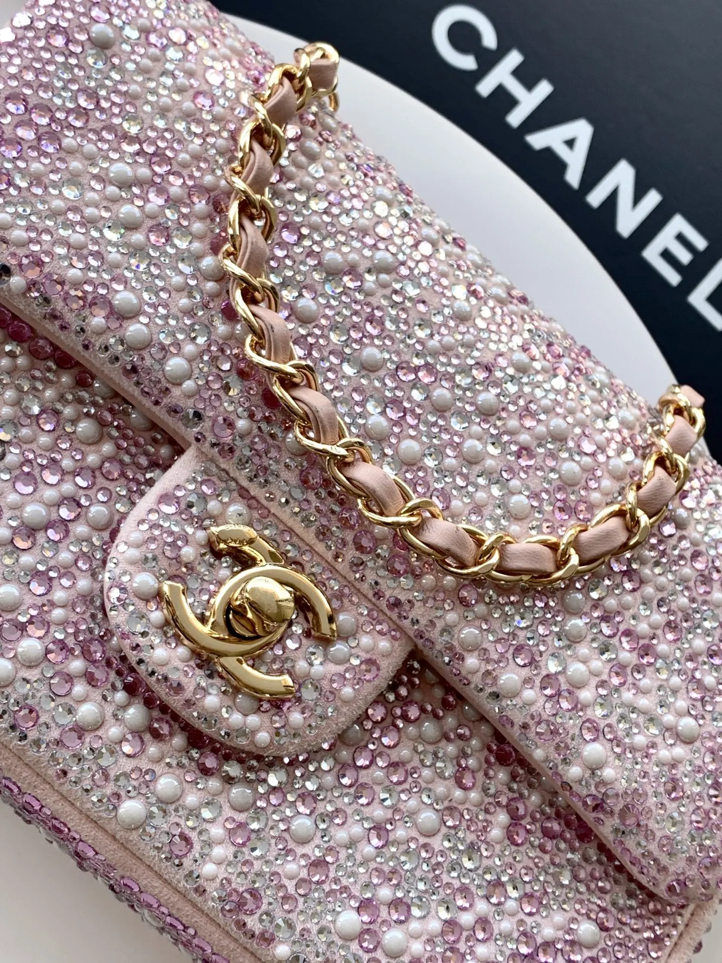 Pink Silver Chain Bag