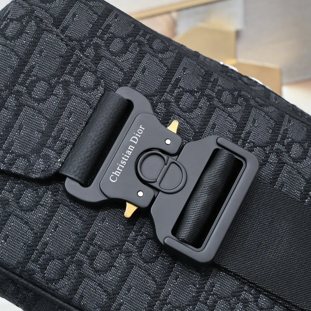 Black Beige Belt Bag Casual Leather