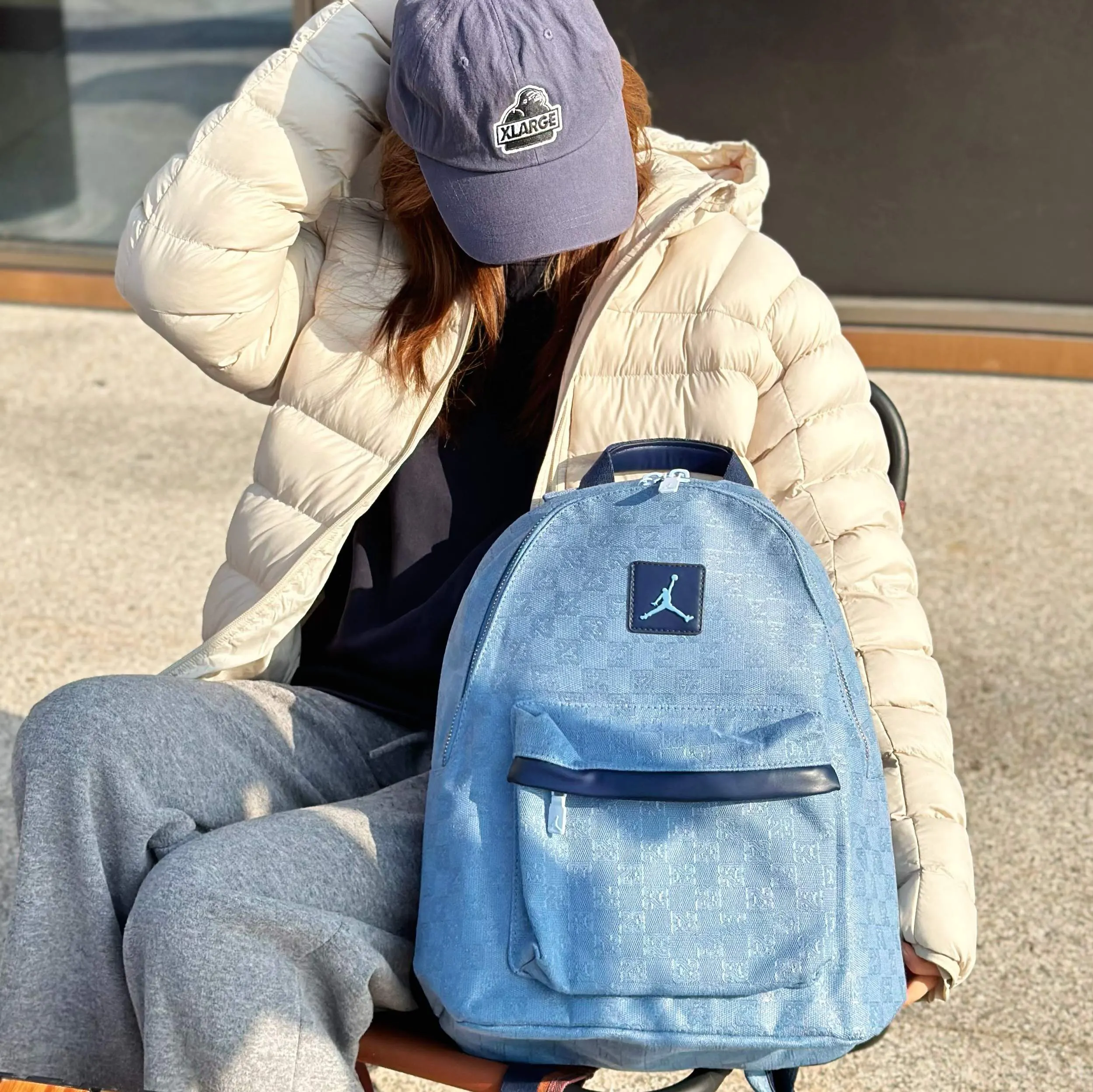 Blue Monogram Shoulder Bag Canvas