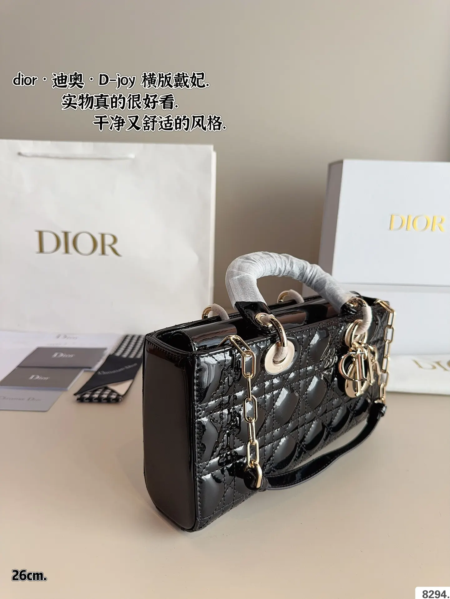 Dior 漆皮 全套 戴妃 横版 漆皮纹 夏日必备单 斜挎包 轻便斜挎款