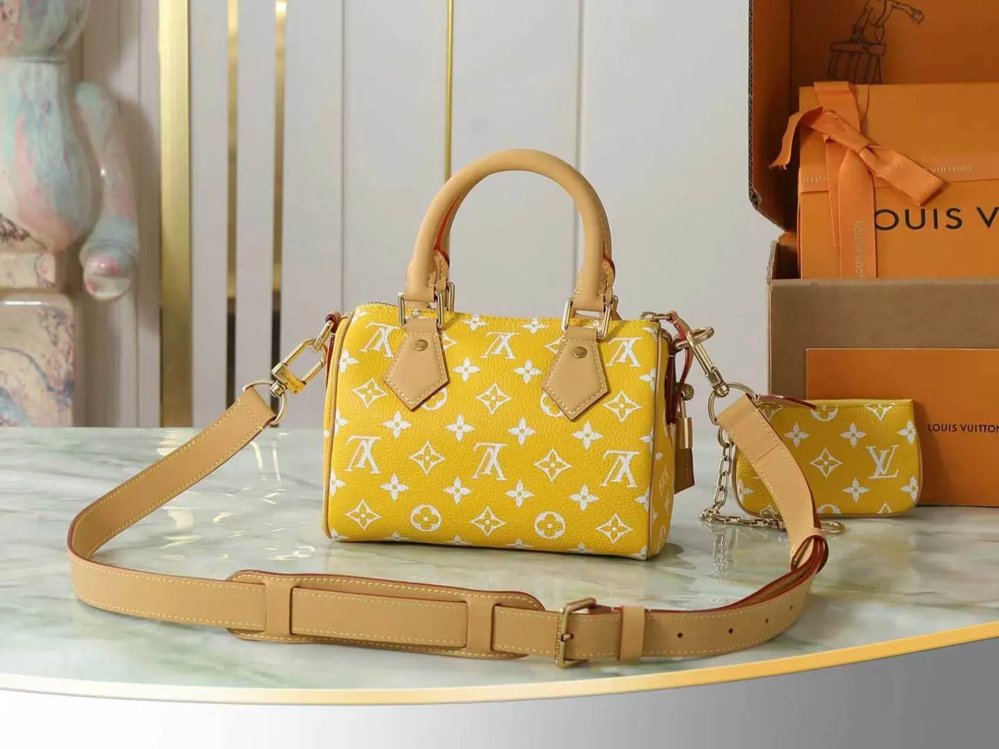 LV Speedy 蓝黄配色 手袋 复古款｜ORBUYBAG 岚奢包高端时尚精品