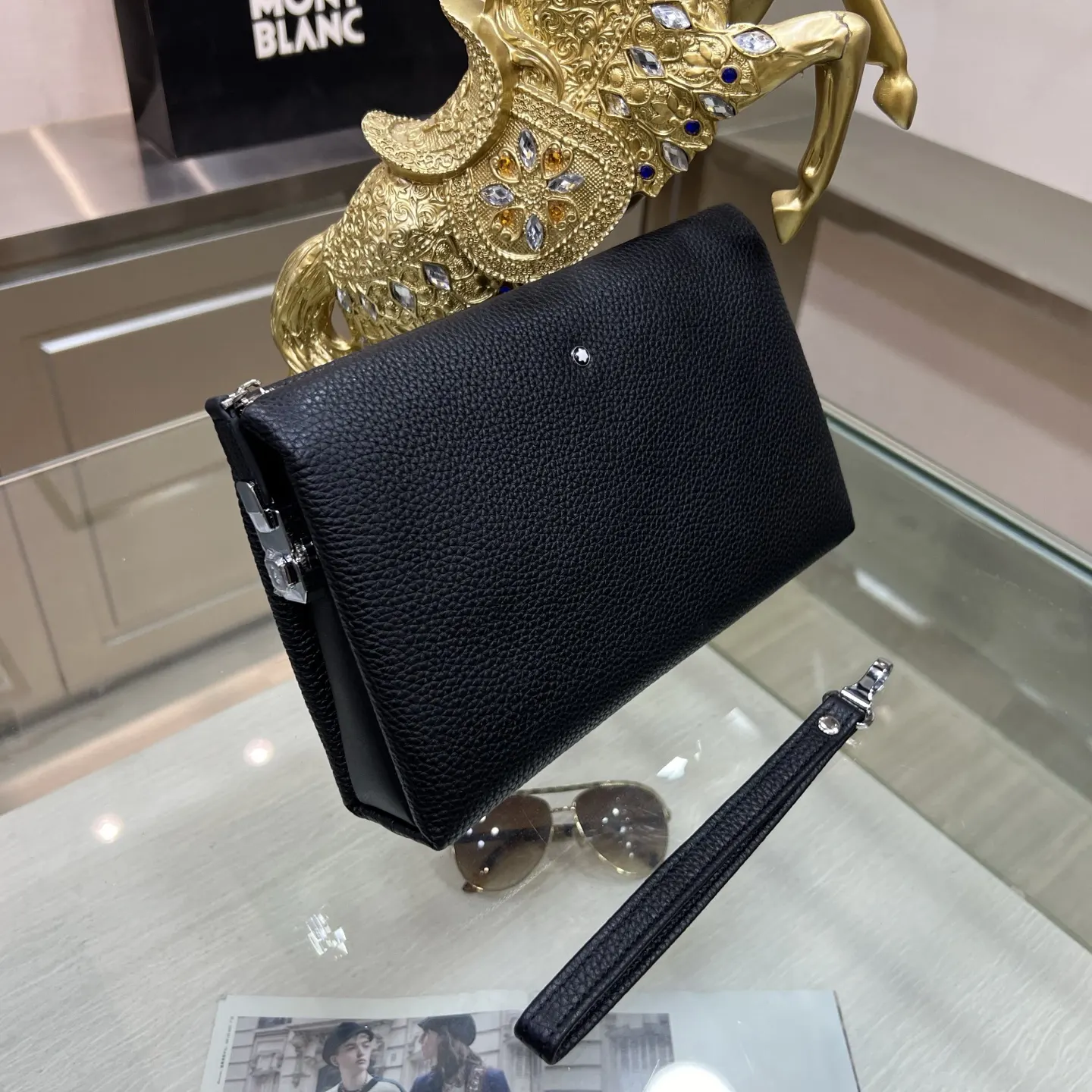 MONTBLANC万宝龙 黑 万宝 手拿包 精致手拿款