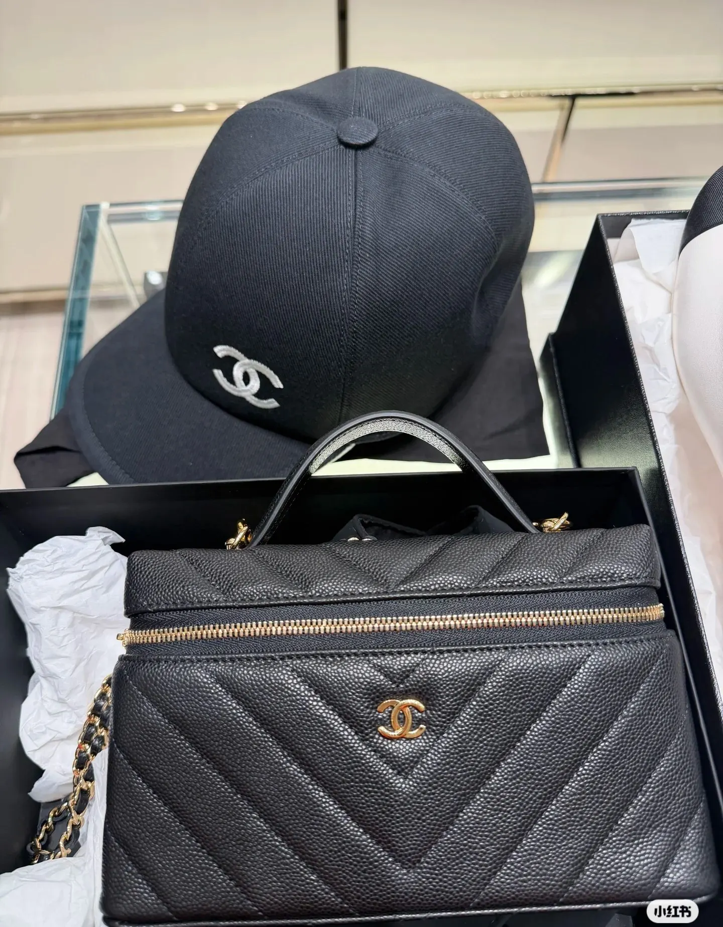 Chanel 黑色牛皮链条Hobo包 单肩 复古 腋下包