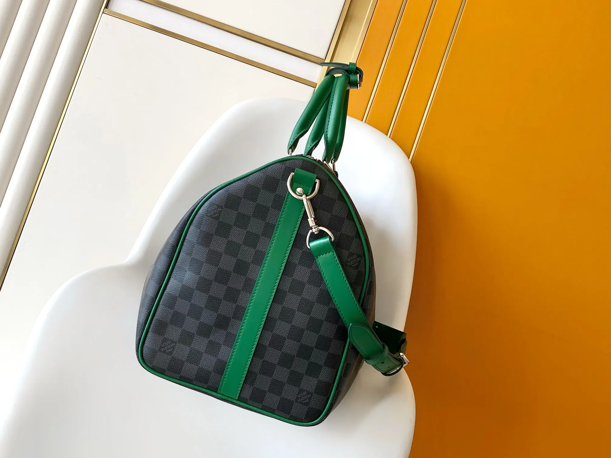 Keepall 黑色 綠色 帆布 旅行袋 大容量旅行款