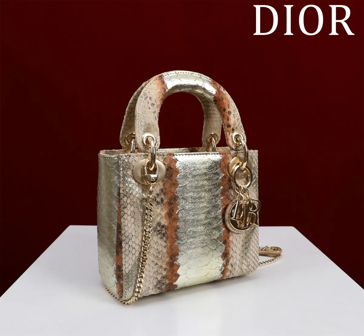 Dior Lady Dior 迷你 金色 手提包