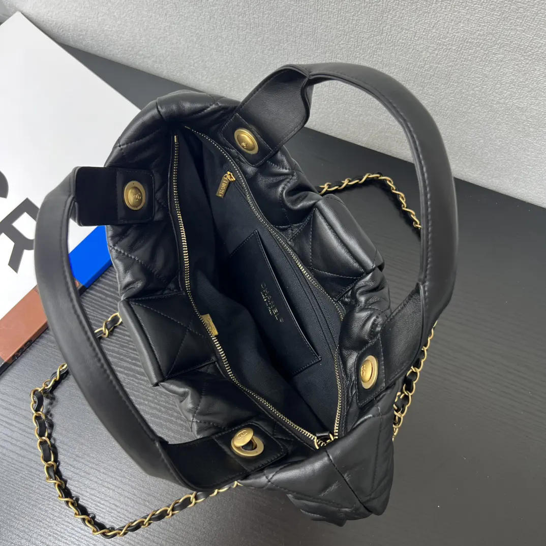 Chanel Black Top Handle Bag Leather