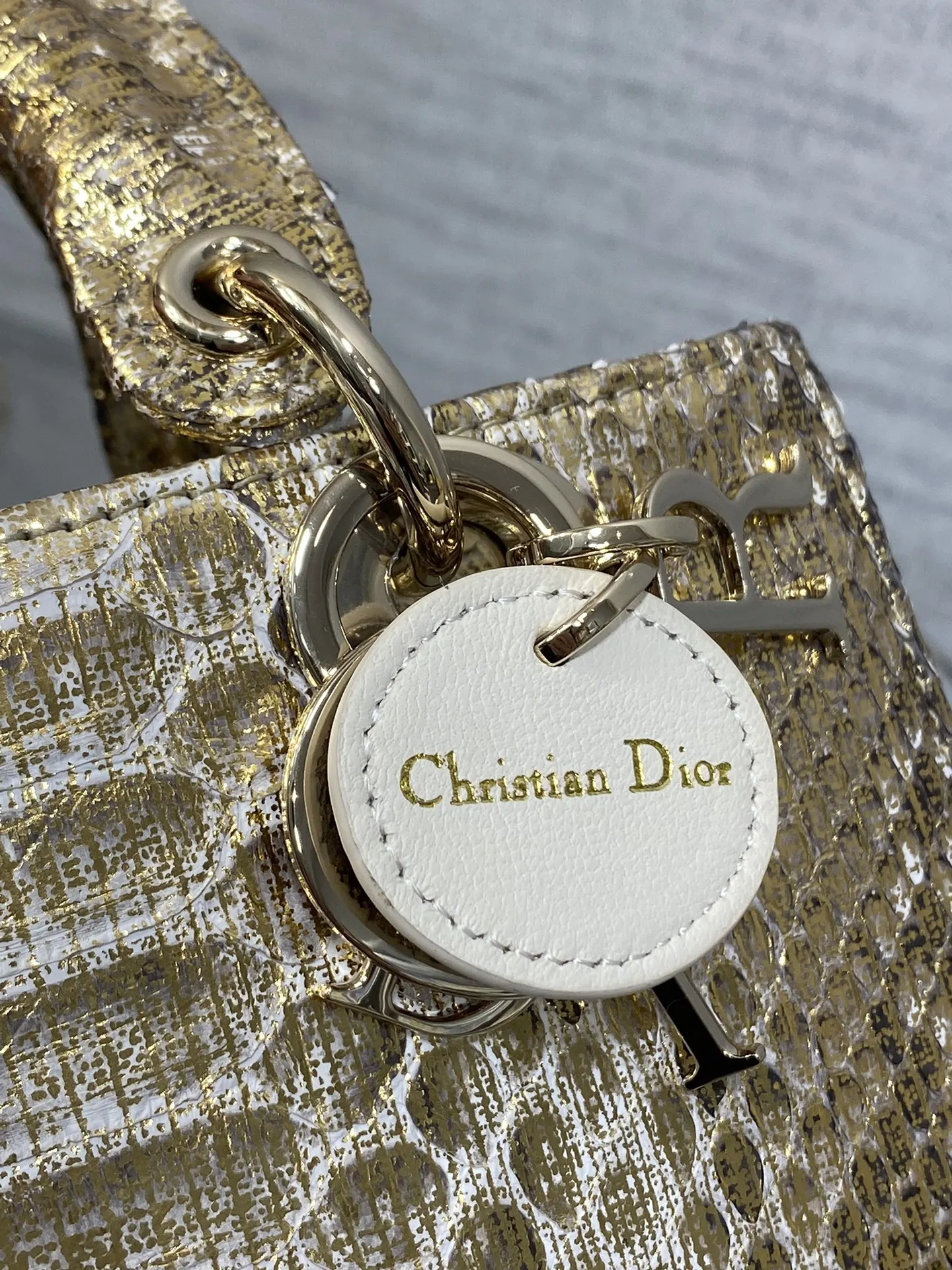 Dior 进口 蛇皮横款戴妃包 Lady横版戴妃珍稀蛇皮闪亮 手提包 通勤手提款