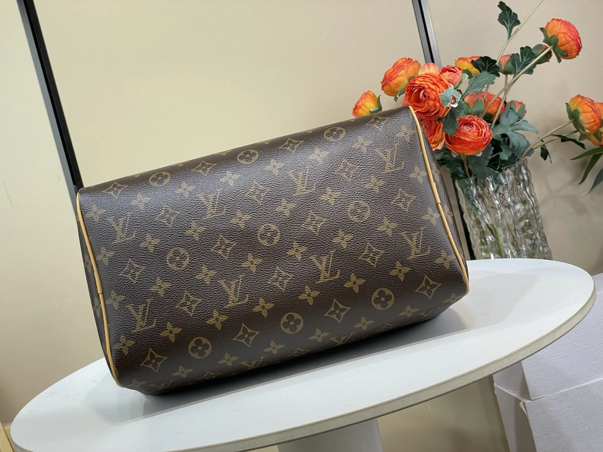 Speedy 黑色 老花 帆布 链条包 精致链条款