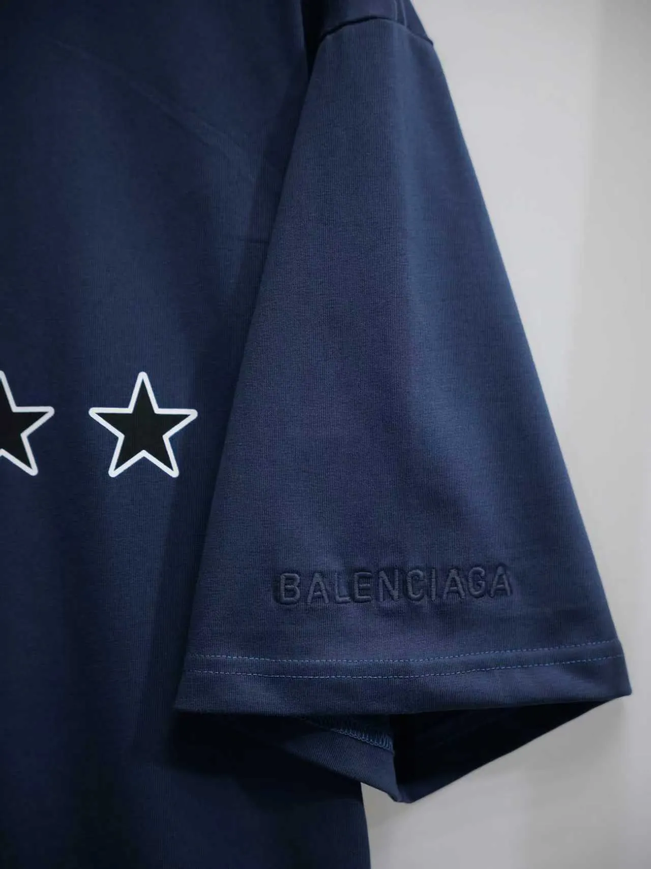 Balenciaga Blue Cotton Short Sleeve T-Shirt Street