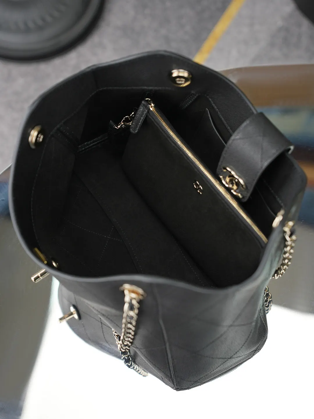 CHANEL 黑色 牛皮 托特包 大容量托特款