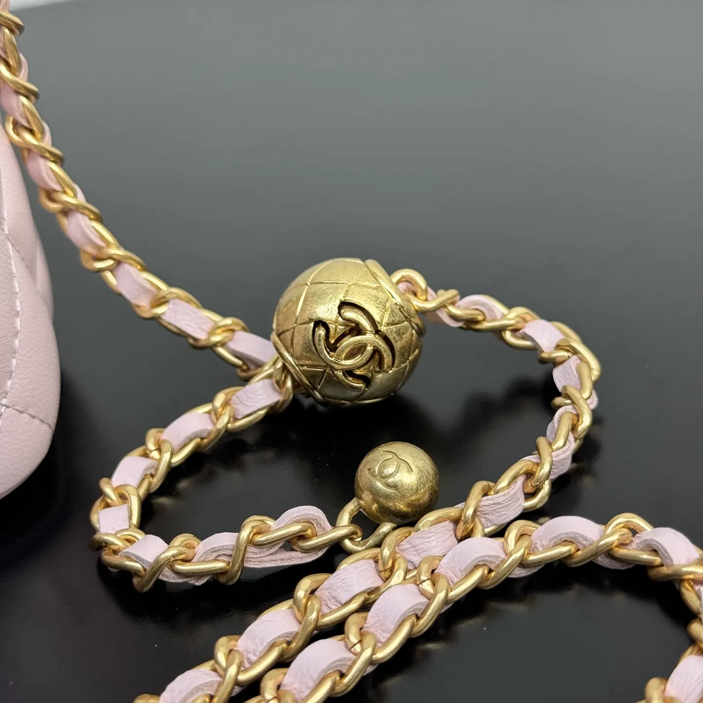 CHANEL 红色 羊皮 链条包 精致链条款