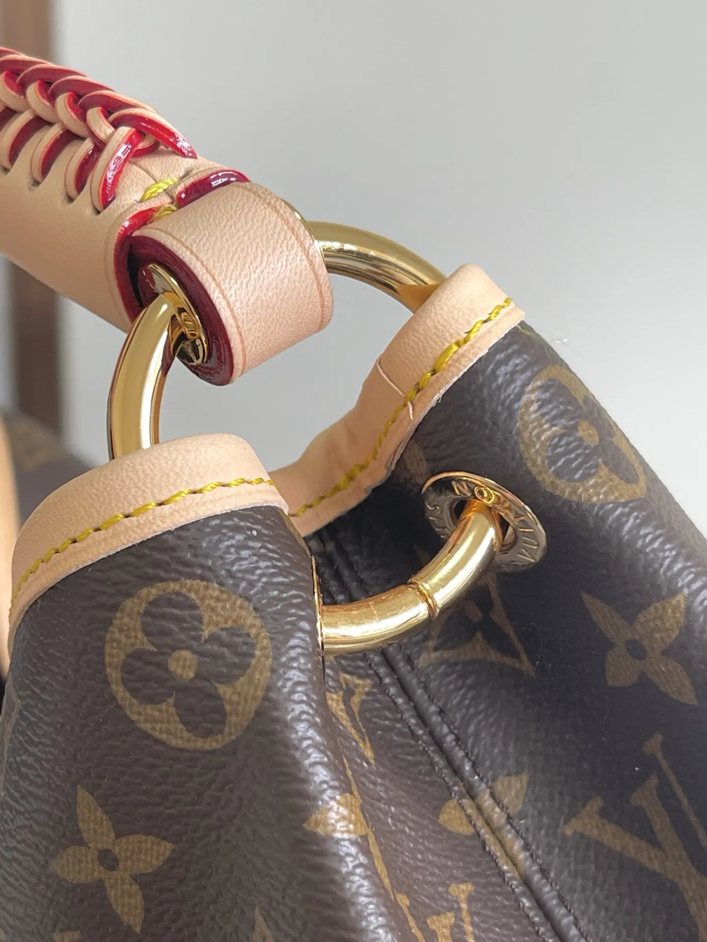 Louis Vuitton Gold Hobo Shoulder Bag Vintage Canvas